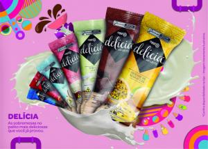 Arte acrílico Delícia Picolé Ps1mm com impressão uv 74x53cm 4x0 Fosco Dupla face para aplicação 